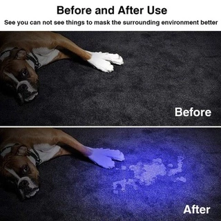 ไฟฉายแสงสีม่วง UV Flashlight Blacklight USB Rechargeable LED 395Nm