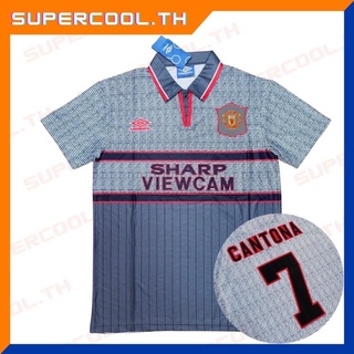 Manchester United Away 1996/1997 เสื้อบอลย้อนยุค เสื้อแมนยูย้อนยุค Sharp Viewcam gray Cantona