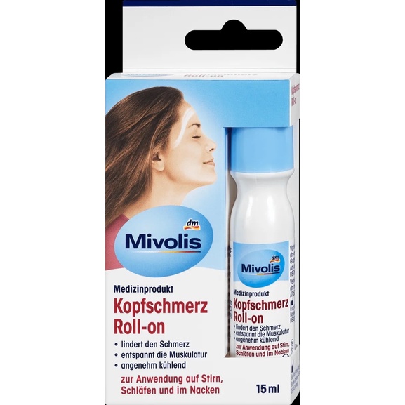 ลูกกลิ้งแก้ปวดไมเกรน จากเยอรมัน Mivolis Kopfschmerz-Roll on 15ml