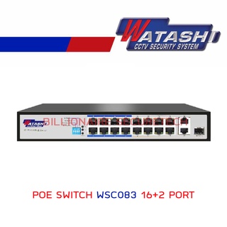 Watashi POE switch 16Port AIPoE + 2GE 1SFP uplink รุ่น WSC083 10/100/100Mbps BY Billionaire Securetech