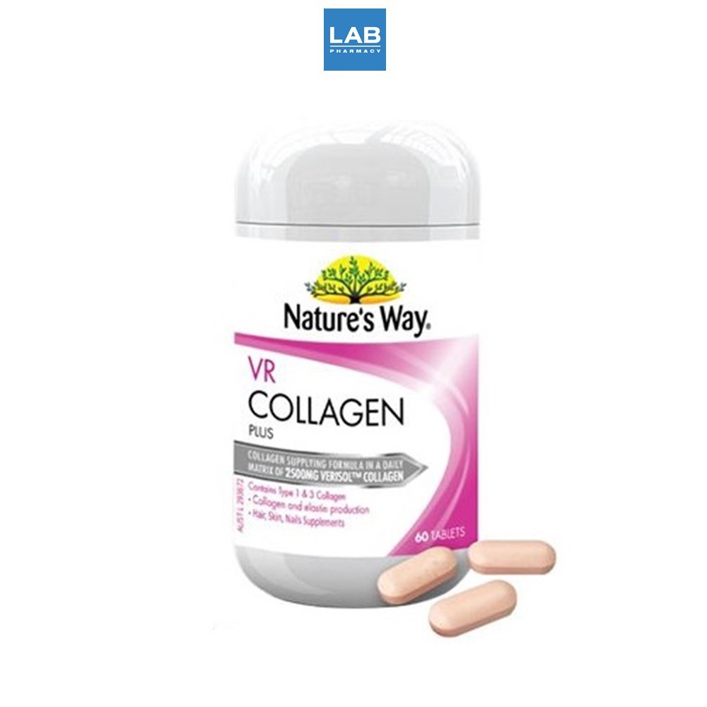 Nature's Way VR Collagen Plus Tab 60s - เนเจอร์ เวย์ วีอาร์ คอลลาเจน พลัส ผลิตภัณฑ์เสริมคอลลาเจนชนิด