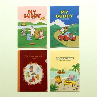 พร้อมส่ง+ของเเท้   My Buddy &amp; Jelly Bear L Holder File แฟ้มเอกสาร ขนาด A4 Dailylike