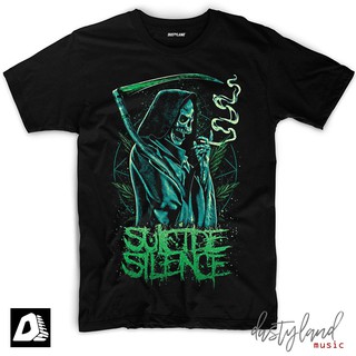 tshirtเสื้อยืดคอกลมฤดูร้อนSuicide SILENCE Band T-Shirt -SMOKIN REAPER L7IXSto4XL