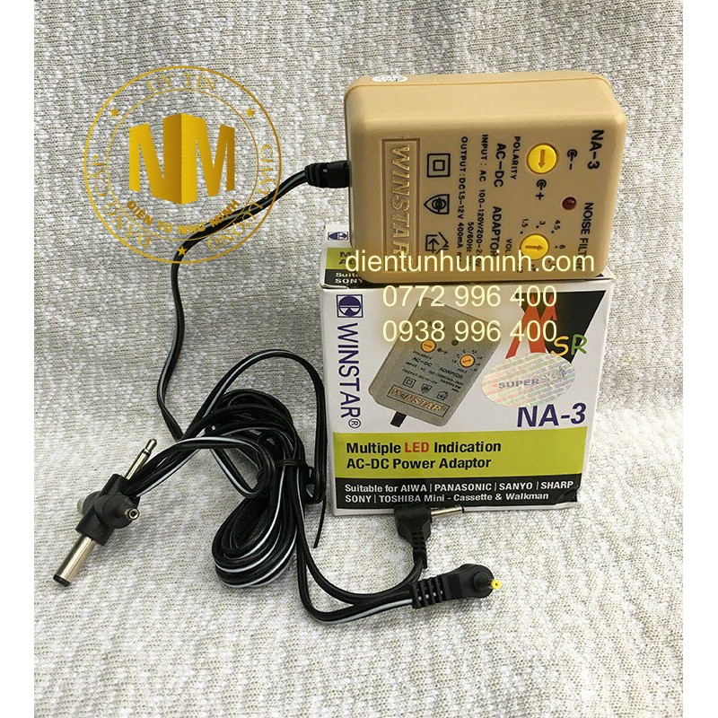 Adap ter 110-220V เอาต์พุต 1.5V-12V WINSTAR NA-3 400mA