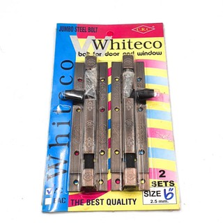 WHITECO กลอนขวางเหล็ก 6" สีน้ำตาลทอง สำหรับประตู หน้าต่าง