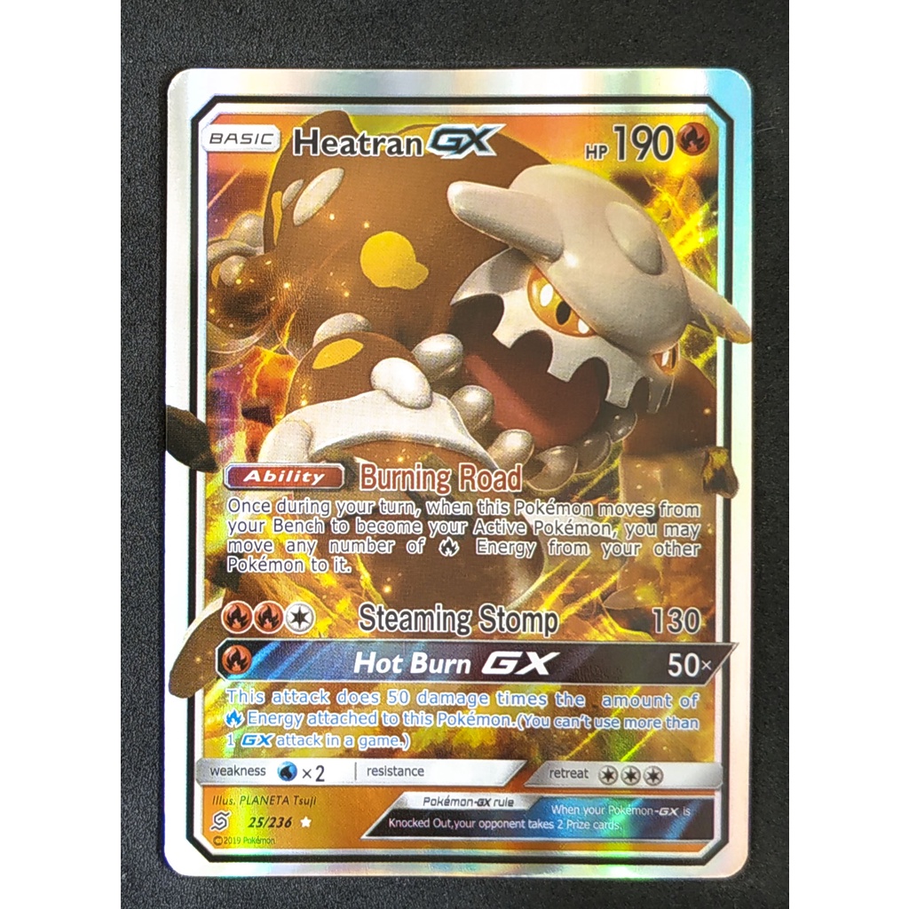Heatran GX Card 25/236 ฮีทราน Pokemon Card Gold Flash Light (Glossy) ภาษาอังกฤษ