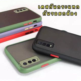 เคสโทรศัพท์ วีโว่ Case Vivo Y20 Y30 Y50 V19 Y12 Y15 Y17 Y91 Y91i Y95 เคสกันกระแทก ปุ่มสีผิวด้าน กันรอยกล้อง ขอบนิ่มหลังแ