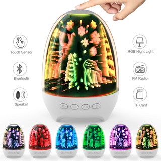 LED Bluetooth Speaker K2 ลำโพงบลูทูธไฟ โคมไฟกลางคืน ไฟเต้นตามจังหวะเพลง บลูทูธ 5.0 ลำโพงเบสหนักๆ MP3 LED Night Light