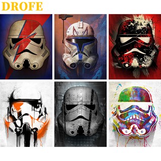 Drofe 【40X50 ซม.】ภาพจิตรกรรม Star Wars Serise ~ ไม่มีกรอบรูป Diy สําหรับติดตกแต่งผนังบ้าน