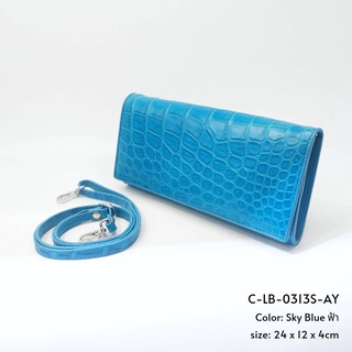 Prang Crocodile Leather Clutch / Cross Body Bag กระเป๋าถือ คลัทช์ หนังจระเข้ C-LB-0313S-AY