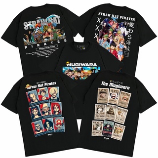 เสื้อยืดโอเวอร์ไซส์Gilan เสื้อยืด พิมพ์ลายอนิเมะวันพีช STRAW Heart PIRATES MUGIWARA KRU Series-A 0034S-4XL