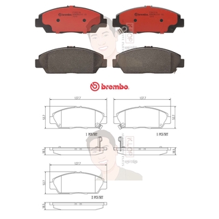 P28 021C ผ้าเบรก F (แท้ BREMBO รุ่น Ceramic) HONDA แอคคอร์ด Accord V6 3.0 Vtec(งูเห่า) ปี1997-2002 /HONDA พรีลูด Prel...