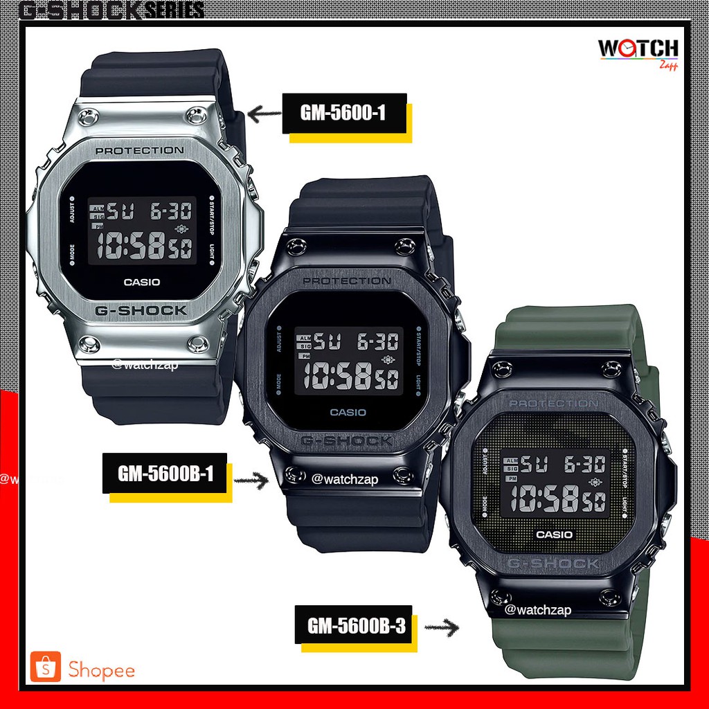 นาฬิกา Casio G-Shock GM-5600 Series (Steel ) GM-5600B-1 GW-5600B-3 ประกัน CMG
