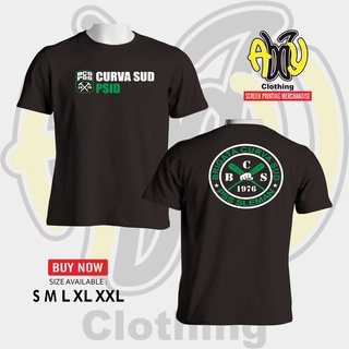 เสื้อยืดแขนสั้น ผ้าฝ้าย พิมพ์ลาย BRIGATA CURVA SUD Combed 30s สีดํา ไซซ์ S M L XL XXLสามารถปรับแต่งได้