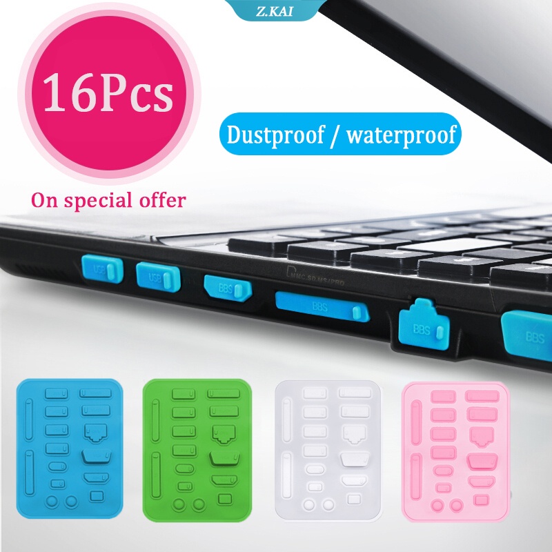 ฝาครอบปลั๊กซิลิโคน ป้องกันฝุ่น กันฝุ่น พอร์ต USB RJ45 สีแคนดี้ สําหรับแล็ปท็อป จํานวน 16 ชิ้น ต่อชุด