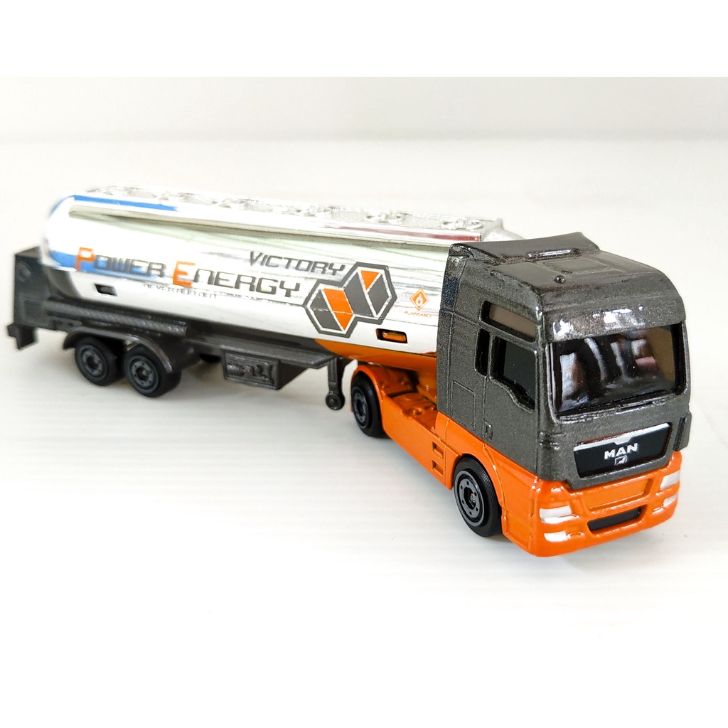Majorette Truck - Man TGX + Power Energy Victory Tank - Gray/Orange Color /scale 1/100 (5.5") no Package