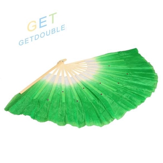 ( Getdouble ) พัดไม้ไผ่ผ้าไหมสไตล์จีนสําหรับเต้นรํา