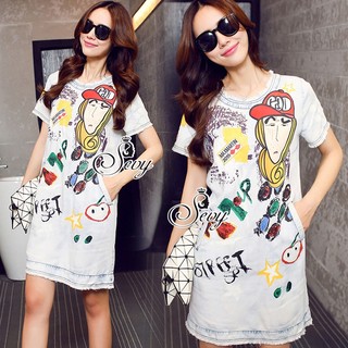 Good Boy Play Sneak Painting Mini Denim Dress