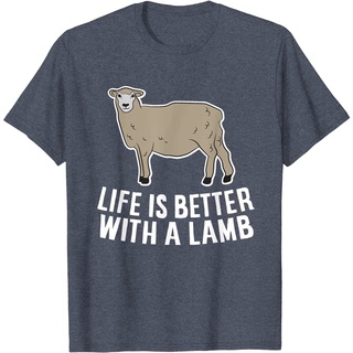 เสื้อยืดคอกลม แขนสั้น ผ้าฝ้ายแท้ พิมพ์ลาย Life Is Better With A Lamb น่ารัก แฟชั่นสําหรับผู้ชาย