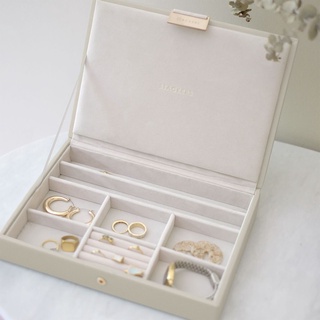 Pre-order กล่องจิวเวลรี Size Classic  เกรดพรีเมียม สินค้านำเข้า Oatmeal Classic Jewellery Box Lid