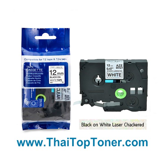 เทปพิมพ์อักษร TZ2-231L1 (เทียบเท่า) สีดำ พื้นขาว+เลเซอร์