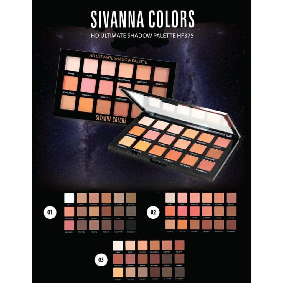 sivanna อายแชโดว์ ตลับใหญ่ สุดคุ้ม มากถึง 18 เฉดสี Sivanna