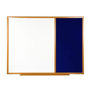 กระดานไวท์บอร์ด+บอร์ดกำมะหยี่ขอบไม้ 90x120 ซม. ONE White board + velvet board with wood edge 90x120 cm. ONE