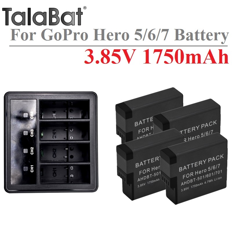 Upgrade 1750mAh For GoPro hero 7 hero 6 hero 5 Black Battery+Charger for Go Pro hero7 hero6 hero5 Bl