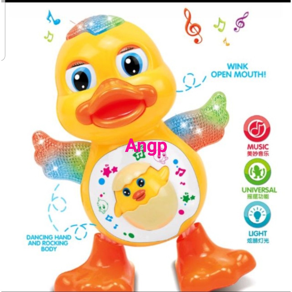 เป็ดเต้น ขาแดนซ์ เป็ดเต้นได้ใส่ถ่าน เป็ดขาแดนซ์ เป็ดใส่ถ่าน มีเสียง มีไฟ Music dancing duck YJ3004