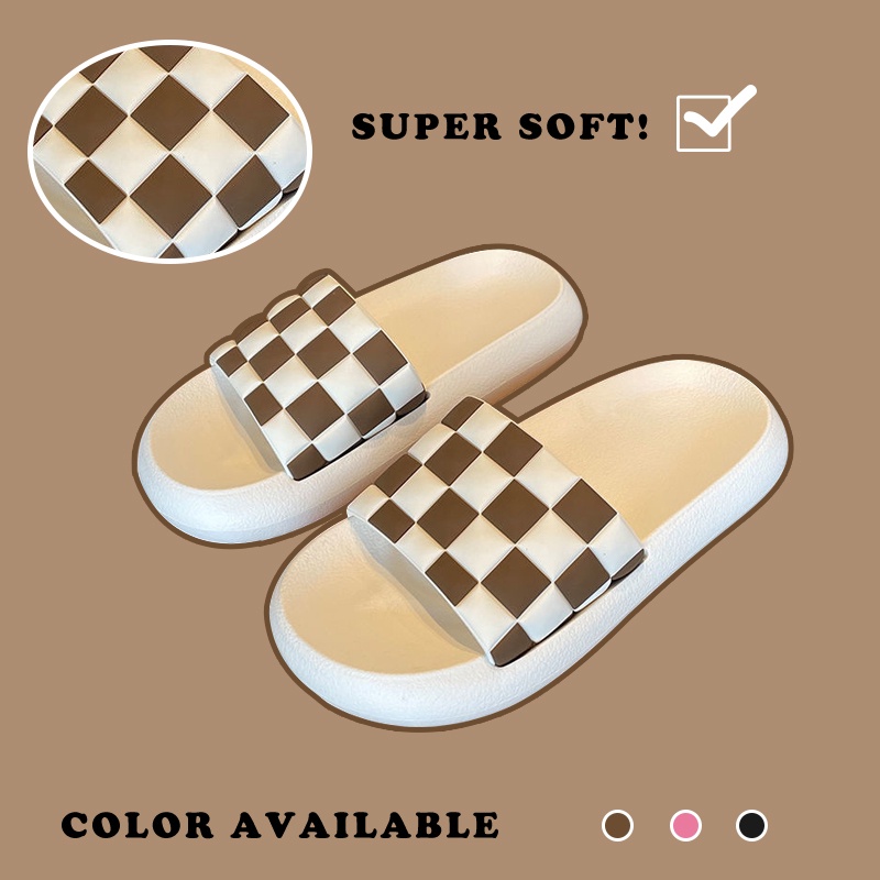 Luckkyshoes รองเท้าแตะลายตารางสุดตั๊ลล๊ากกก รุ่นนี้ถือว่าเด็ดม๊วกกก รองเท้าแตะสุดคิวท์ ลายรางน่ารักมาก งานดีมากๆ