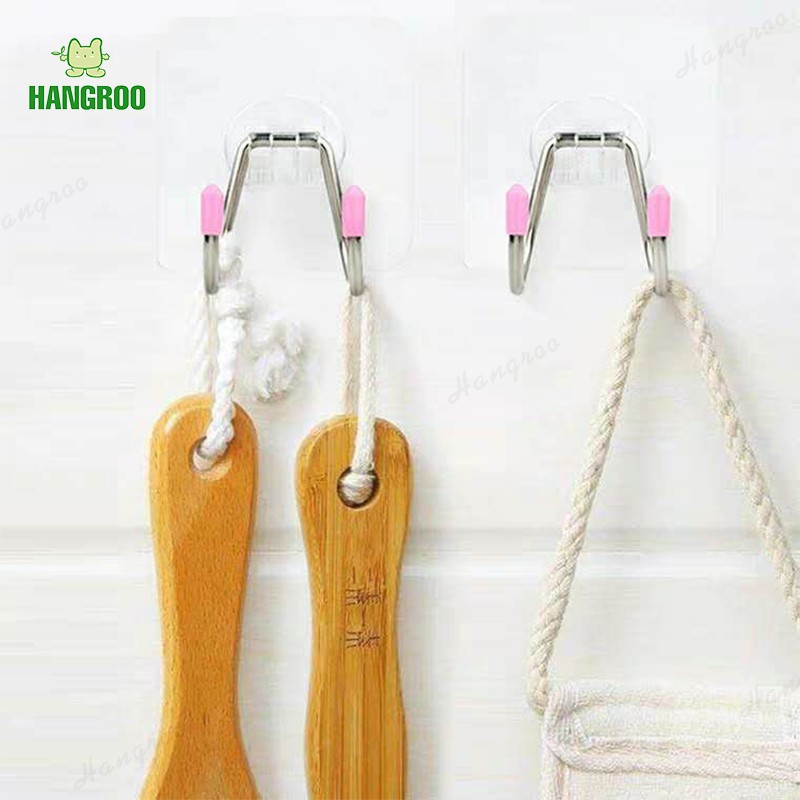 HANGROO H571 ที่แขวนของ ตะขอแขวนของ แบบติดผนัง ที่แขวนอเนกประสงค์ ไม่ต้องเจาะรู