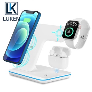 Luken แท่นชาร์จไร้สาย สําหรับ iP13 12 11 XS XR X 8 3 in 1 15W App Watch 7 6 SE 5 AirPo Pro