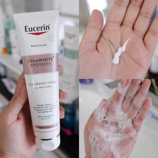 Eucerin Ultrawhite Plus Spotless Cleansing Foam 150g  มอบผิวขาวเปล่งประกายด้วยโฟมทำความสะอาดผิวหน้า ทำความสะอาดล้ำลึก | Shopee  Thailand