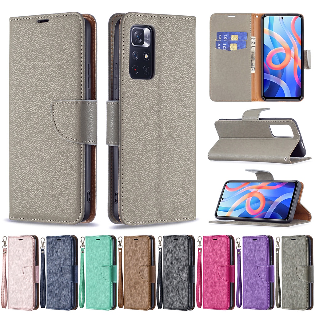 เคสโทรศัพท์หนังนิ่ม ฝาพับ พร้อมช่องใส่บัตร สําหรับ Xiaomi Redmi Note 11 Pro 11S 11T POCO C31 M4 Pro 5G