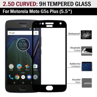 5Dฟิล์มกระจก เต็มจอ กาวเต็มแผ่น โมโต จี5เอส พลัส สีดำ Full Frame Tempered glass for Moto G5S Plus (5.5") Black