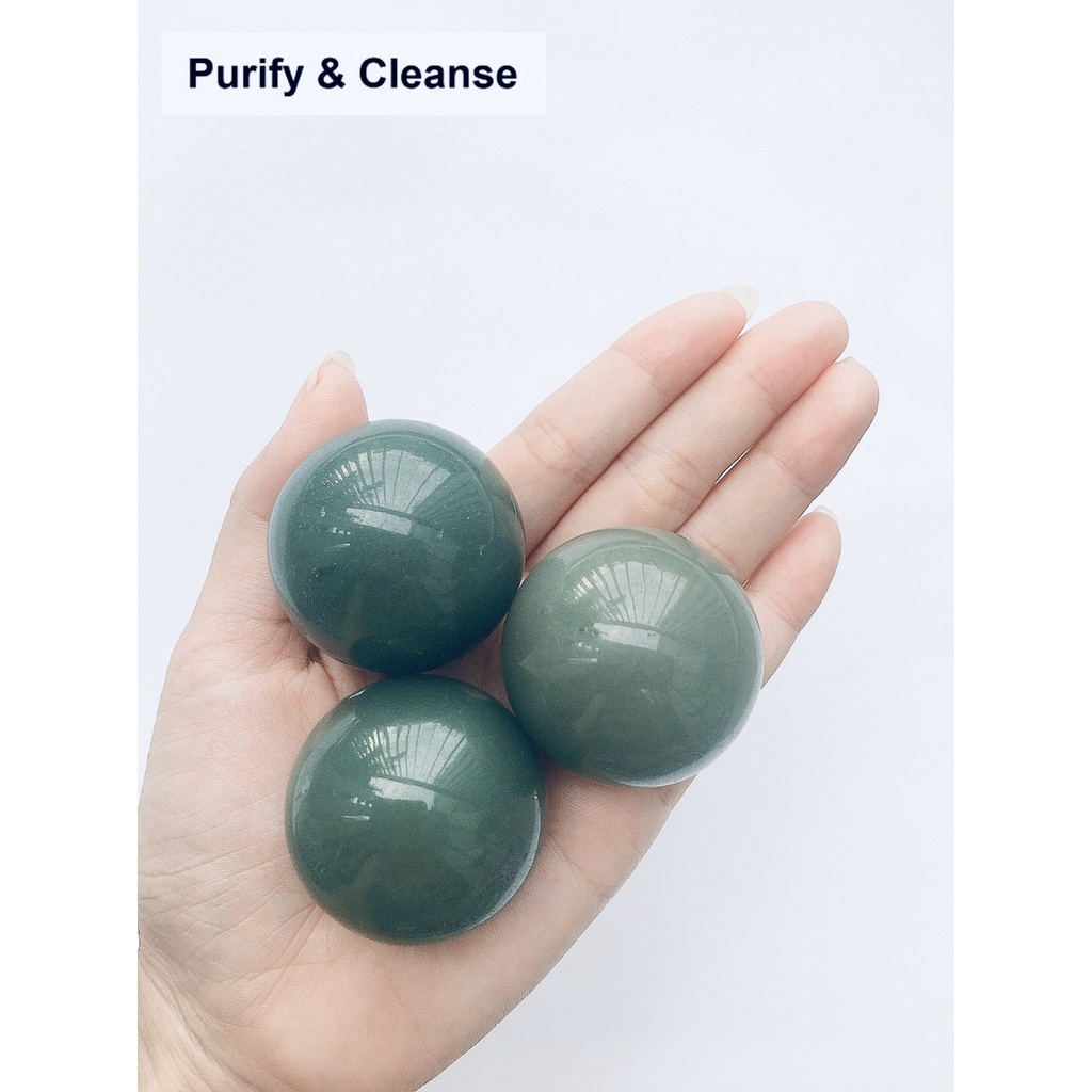 Purify & Cleanse Aventurine Sphere 4 ซม. Healing Stone การทําสมาธิหินธรรมชาติฮวงจุ้ย