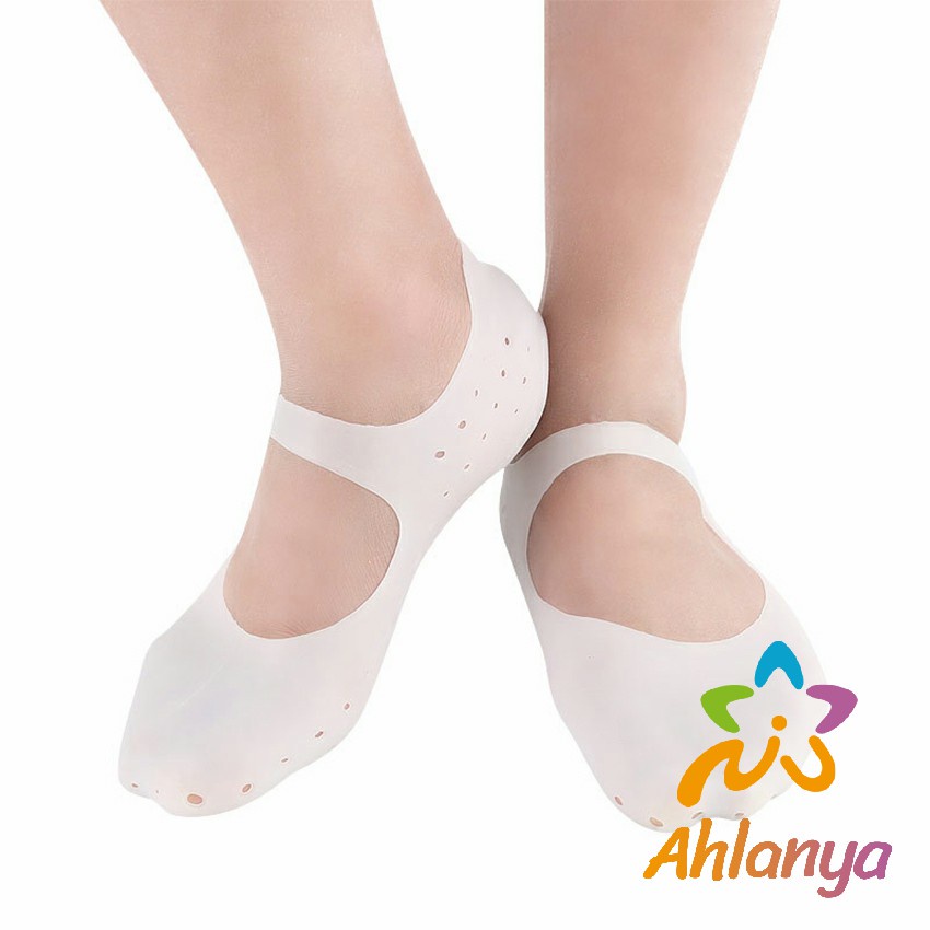 Ahlanya ถุงซิลิโคนถนอมเท้า มีสายคาดกันหลุด ยืดหยุ่น ​แก้รองช้ำ ป้องกันรองเท้ากัด Gel foot cover