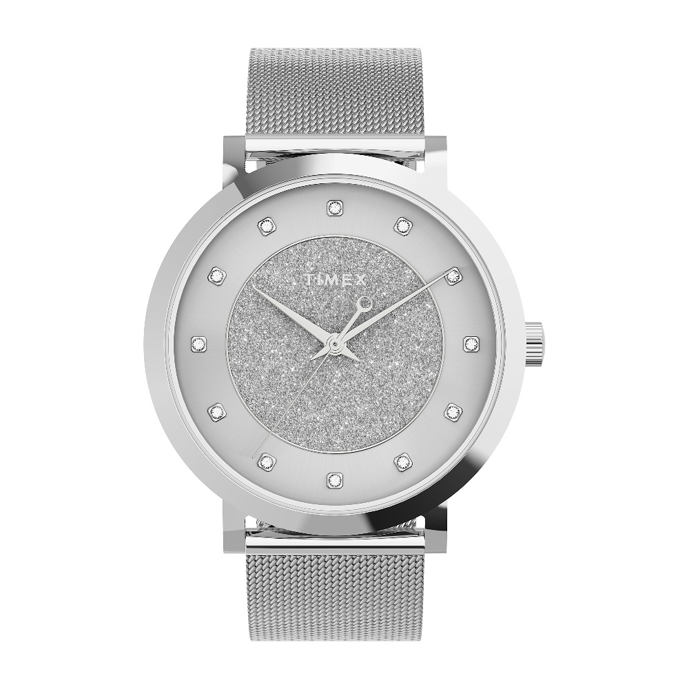 Timex TW2U67000 Crystal นาฬิกาข้อมือผู้หญิง สายสแตนเลส หน้าปัด 38 มม.