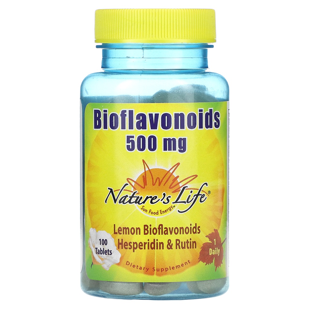 Nature's Life, Bioflavonoids, 500 mg, 100 Tablets ช่วยเสริมการทำงานกันกับวิตามินซี เพิ่มความแข็งแรงให้ผนังเส้นเลือดฝอย