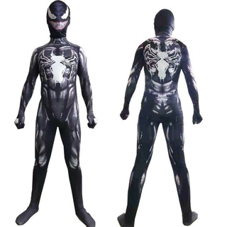 Newest Marvel Venom Spider-Man Superhero Kids Boys Adult Cosplay Costume Fancy Jumpsuit