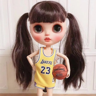 เสื้อกีฬาบาสเก็ตบอล แม่เหล็ก ทรงหลวม ขนาดเล็ก ลายตุ๊กตา Laker Jersey Bjd6