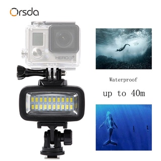 Gopro อุปกรณ์เสริม LED 40 เมตรใต้น้ำกันน้ำโคมไฟ Gopro Light Led Video แฟลชเติมแสงสำหรับ SJCAM Xiaomi 700LM SL-100