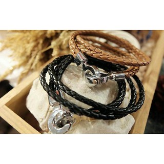 nn_braceletสายรัดข้อมือ RASTACLAT รหัส 118 หนังถักเส้นคู่พันสองทบ ตัวล็อคเป็นเลสสไตล์เก๋มากค่ะ