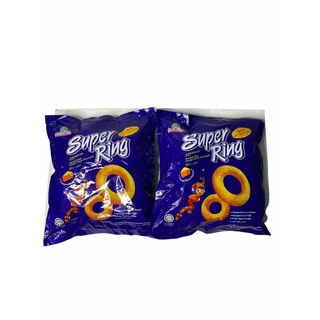 SUPER RING Cheese Flavored Snacks,ขนมอบกรอบ รสชีส 14g ซองสีน้ำเงิน 1SETCOBMO/จำนวน 2 แพค/จำนวน 16 ซอง ราคาพิเศษ สินค้าพร้อมส่ง