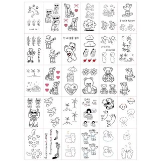 ✨พร้อมส่ง✨แทททูมินิมอล60ใบสไตล์เกาหลีสุดCUTE!🐾