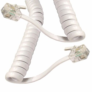 Spring coil telephone cable สายเกลียวหูโทรศัพท์บ้าน 1.5m. (Beige)