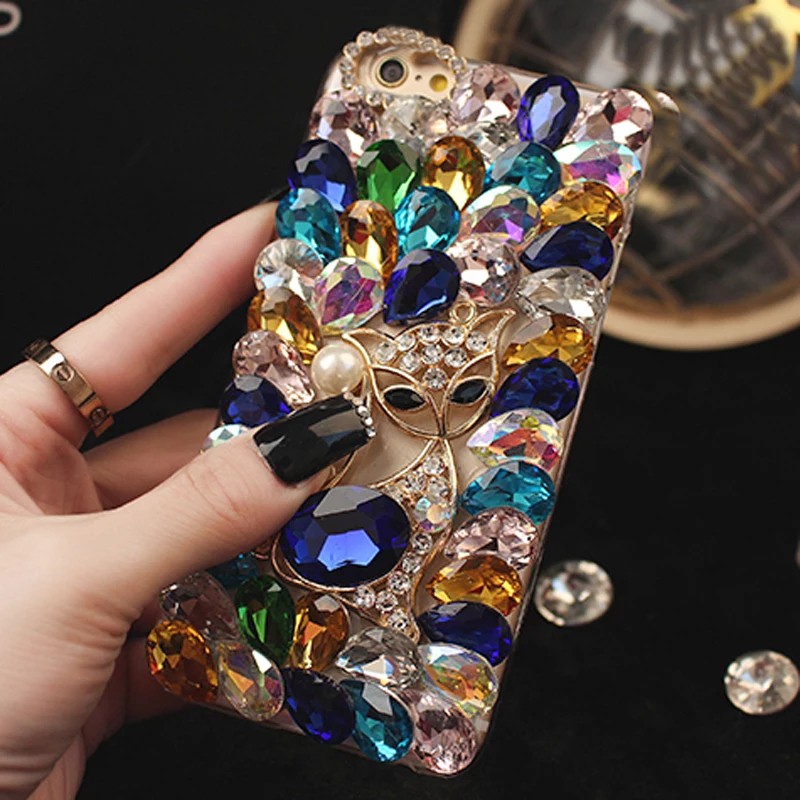 Bling Rhinestoneเคสโทรศัพท์สําหรับiPhone 17 16 11 12 13 14 15 Pro Max 16 Plus 7Plus 8PlusปลอกคริสตัลหรูหราเพชรHandmadeกรณีปก