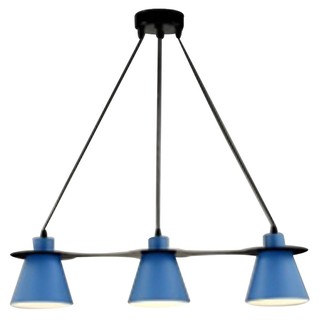 โคมไฟช่อ ไฟช่อ CARINI 8419/3P MODERN BL โลหะ สีฟ้า/ดำ 3 หัว โคมไฟภายใน โคมไฟและหลอดไฟ PENDANT LAMP CARINI 8419/3P MODERN