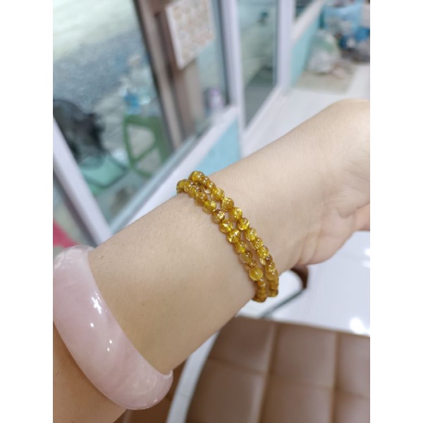 #ข้อมือไหมทองแคทอาย 4มิล