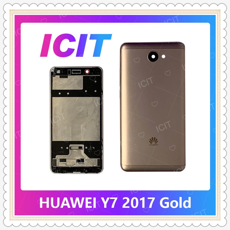 Body Huawei Y7 2017/Y7prime/TRT-LX2/TRT-L21a อะไหล่บอดี้ เคสกลางพร้อมฝาหลัง Body อะไหล่มือถือ ICIT-Display